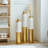 Decorative Metal Vases Set Of 3, Gold And White Hexagonal Pattern Floor Vases, 32.6 28.34 24 Inch Tall For Home Decor, Modern Farmhouse Or Glam Living Room Entryway Centerpiece (5.59In Base)