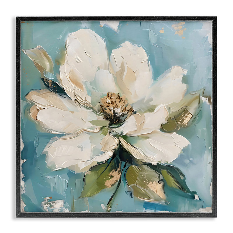 Giclée encadrée par White Floral Blues, conception par LSR Creative Studio, Giclée encadrée noir minuit, H 12 po x l 12 po