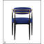 Ensemble de salle à manger 5 pièces moderne avec table en pierre frittée noire et chaises rembourrées en tissu bleu, mobilier élégant et fonctionnel-366416247-366416246