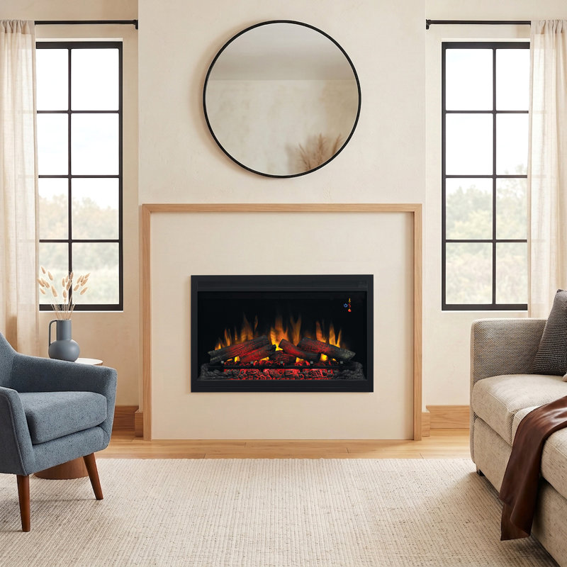 Biskoupky Winston Porter 36 " W Black Electric Fireplace Insert