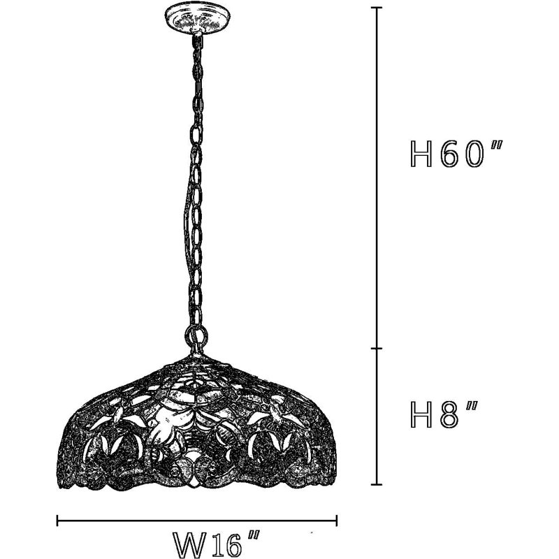 Luminaire suspendu en verre coloré Tiffany Style