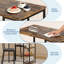 Ensemble de table de bar et tabourets 3 pièces, table de salle à manger à cadre en acier avec tablette de rangement ouverte à trois niveaux, ensemble de table de bar-133033487