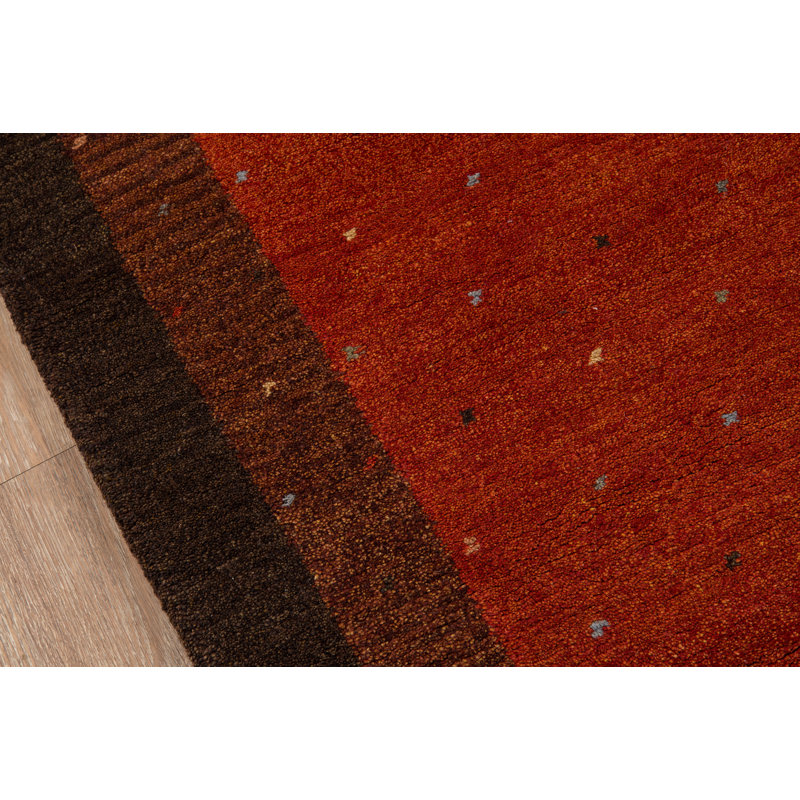Desert Gabbeh Hand Knotted Wool Polka Dots Area Rug, Runner 2'6" x 8'
