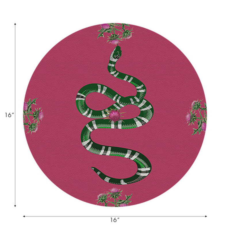 Napperon en cuir Thistle and Snake, Rose