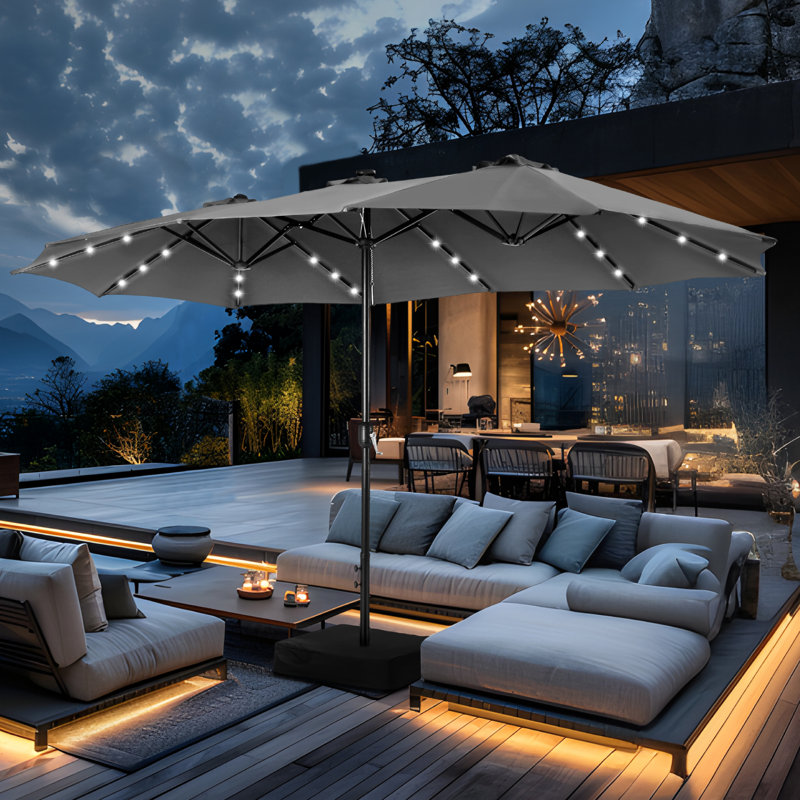 Yuliana 4m Market Parasol, Light Grey
