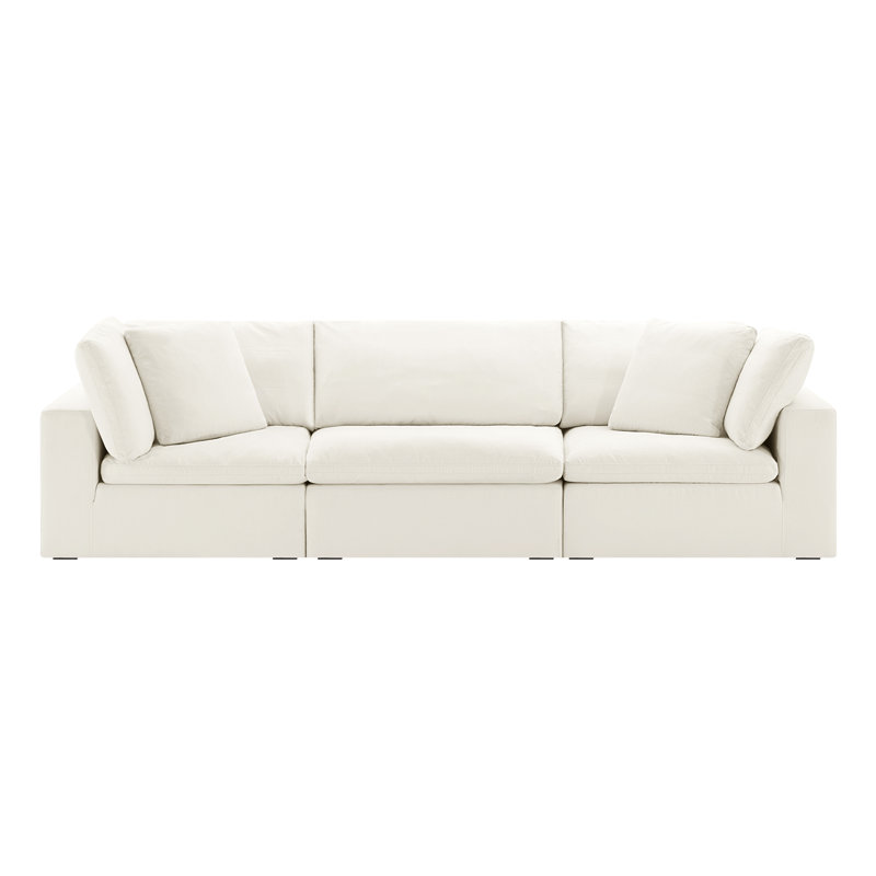 Calana Luxe 3-Piece Modular Sectional Sofa, Flannigan Cotton, 3 Piece