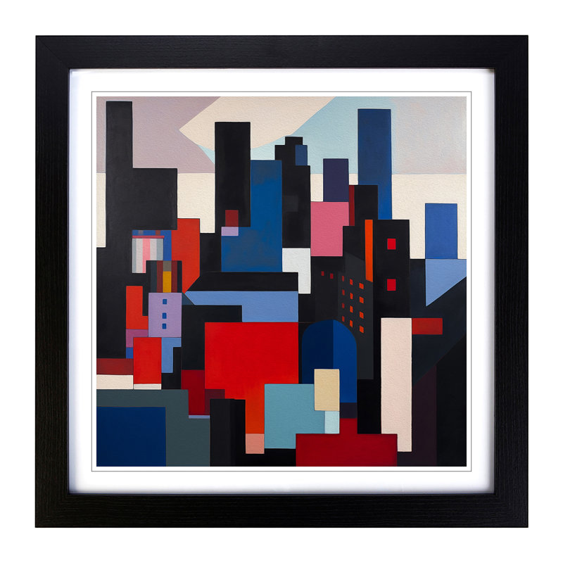 City of Manchester Suprematism - Framed Print, Black
