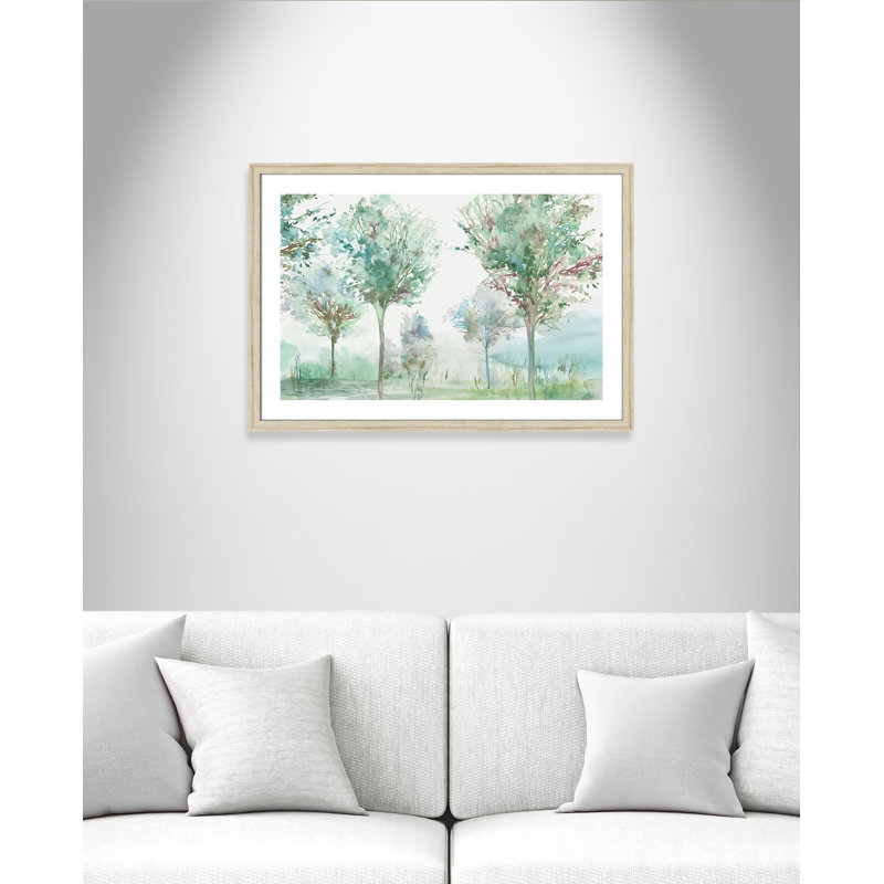 Paysage délicat - Art encadré autoportant, H 26 po x l 36 po x P 1,25 po, Cadre beige