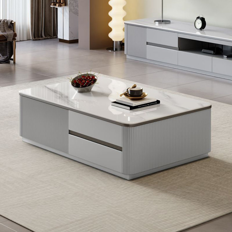 Table basse moderne moderne, H 16,54 po x L 55,12 po x l 29,53 po, Gris