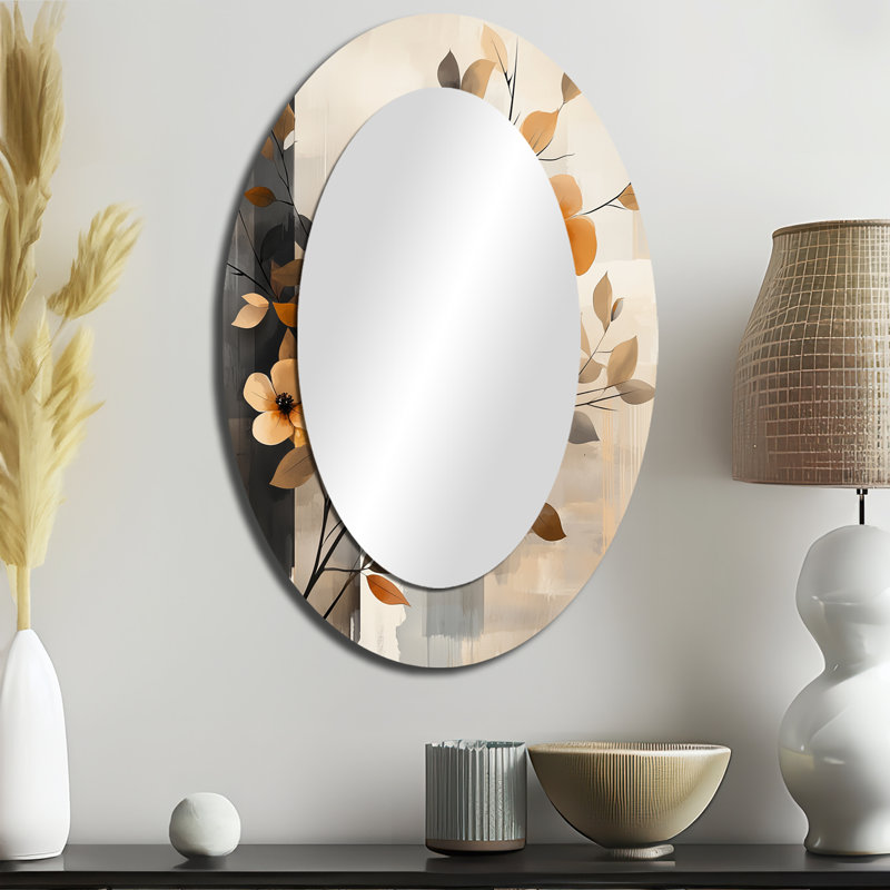 Miroir mural orange et orange, 36 po x 24 po