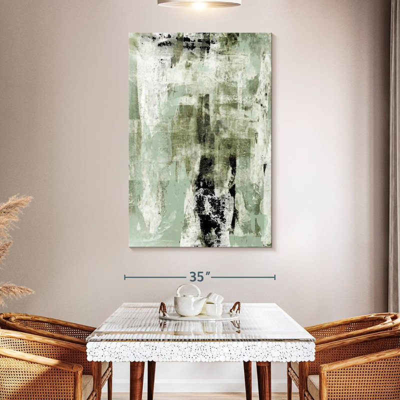Avery Sage Green Abstract, 51" H x 34" W