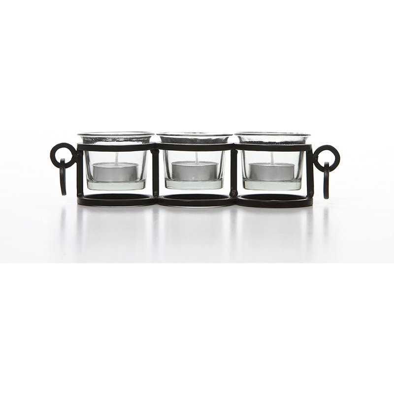 Porte-bougie 9 pouces avec lumière de thé - Élégante décoration de table basse, pièce de décoration moderne pour la décoration de chambre - Idéale pour le salon et les bureaux, Idée