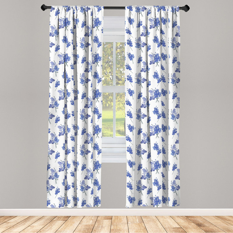 Floral Semi-Sheer Rod Pocket Curtain Panels, 28" x 84"