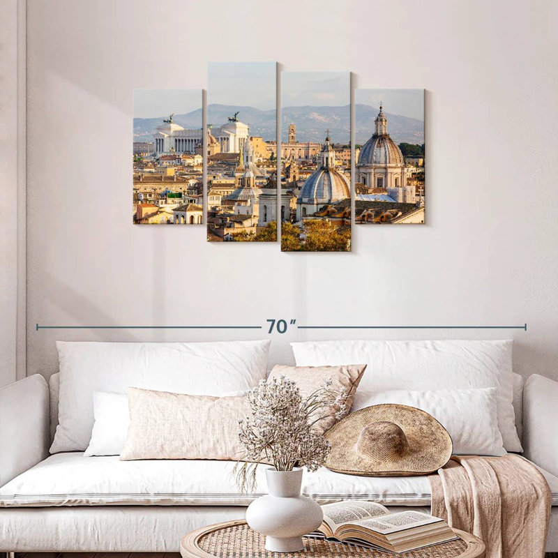 Rome sunset skyline Sireci, H 27 po x l 43 po