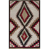 Small Scatter Size Flatwoven Tribal Antique Native American Navajo Rug