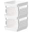 Paniers de rangement empilables en plastique, bacs empilables à 3 niveaux pour garde-robe de garde-robe, salle de jeux, cuisine et rangement pour garde-manger, tablettes de rangement multifonctionnelles de grande capacité, blanc