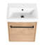 Meuble-lavabo flottant de 18 po pour les petites salles de bain, lavabo en céramique, portes à fermeture douce, poignée en métal glacé à trois couches, espaces muraux contemporains à base de contreplaqué, lavabo à finition lisse,