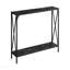 Accent Console Table, Marble Look, Metal for Living Room - Black