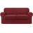 3 Piece Stretch Jacquard Couch Cover, Sofa Slipcover for 2 Cushion Couch, Machine Washable Furniture Protector(Loveseat, Wine)-1232154915
