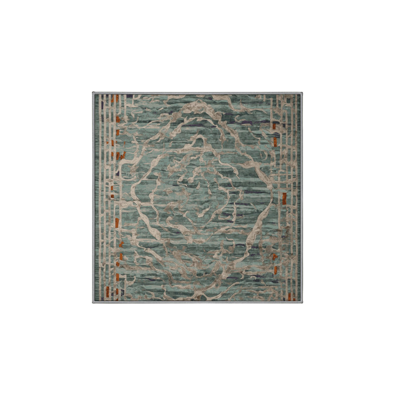 Tapis brun soyeux et moelleux, Carré 3 pi