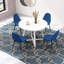 Ensemble de salle à manger 5 pièces, table ronde à tréteaux et 4 chaises élégantes, bleu-211364505