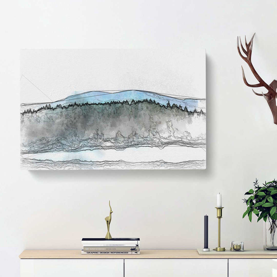 Fir Tree Forest in Abstract - Wrapped Canvas