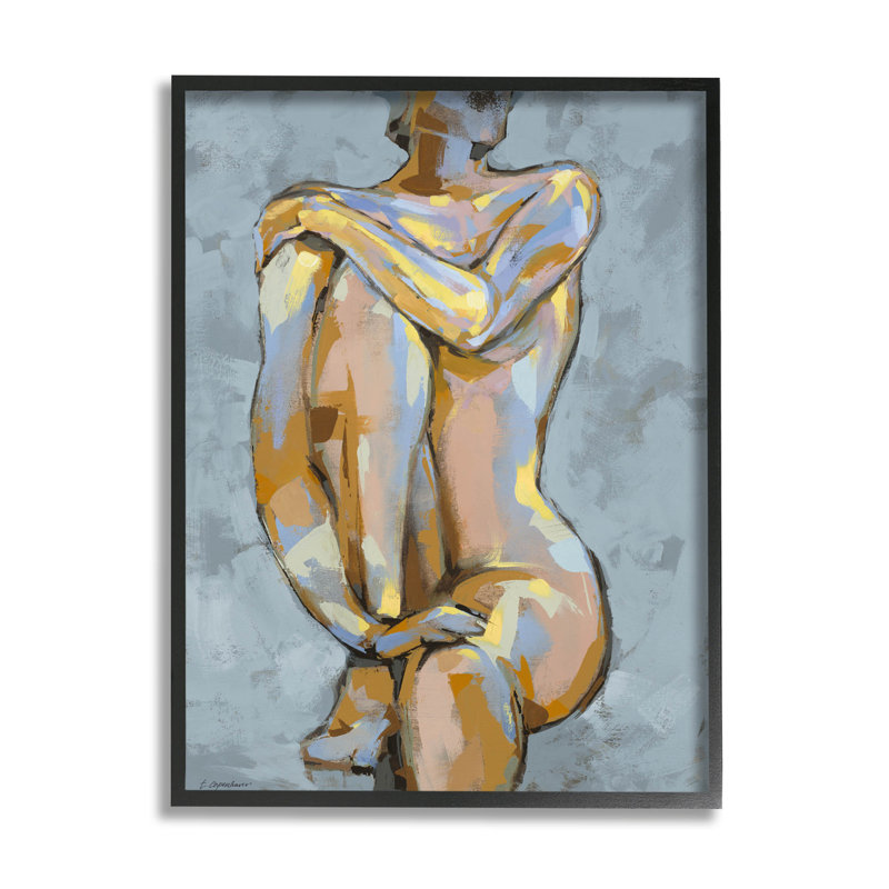 Art moderne, estampe numérique encadrée noire par Trevor Copenhaver, H 20 po x l 16 po x P 1,5 po