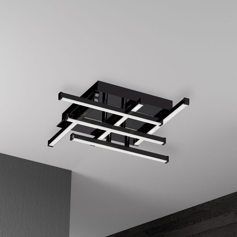 Plafonnier encastré géométrique Summit Light, H 2 po x l 15,5 po x P 15,5 po, Noir mat