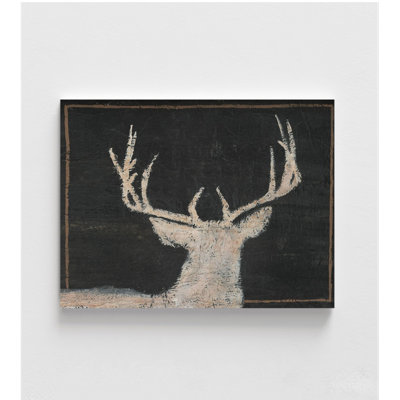 Brow Tine Deer II by Regina Moore, Rustic Deer Decor, Chalkboard Wall Art, Marnay Poster Print, Framed Marnay Gift Idea Poster