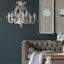 Ensemble de 2 grands panneaux d'art mural en bois avec finition blanche patinée et décorations de miroir rond, 17 po x 48 po
