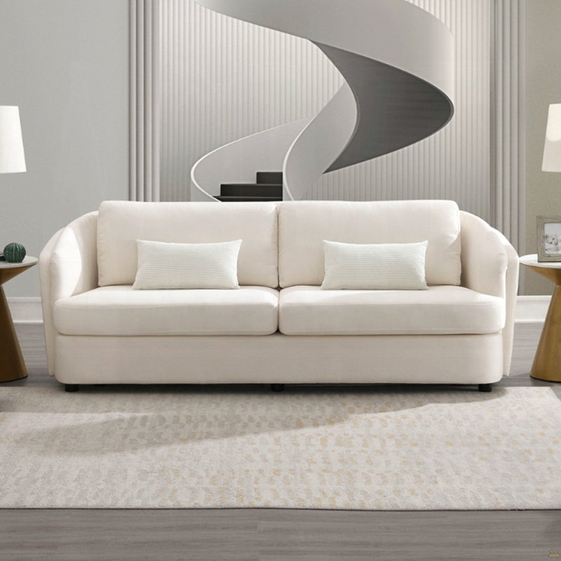 Linen Sofa W/2 Pillows