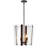 4-light Transitional Glass Pendant Light Adjustable Height