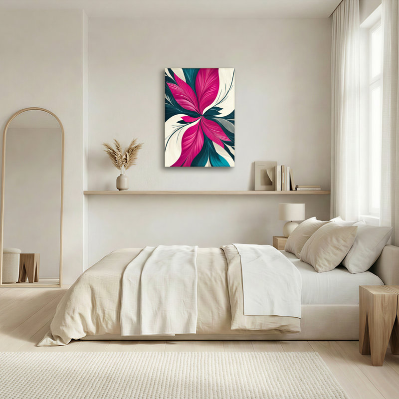 Motif floral abstrait, reproduction d'art sur toile tendue sur toile, ensemble de 1, H 24 po x l 16 po