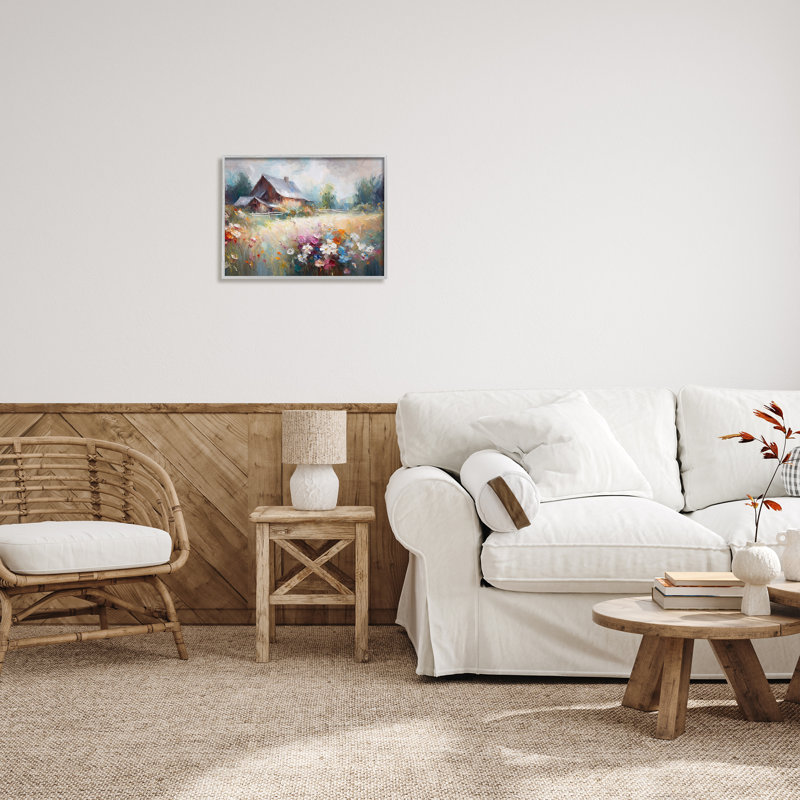 Grey Rustic Countryside by Ramona Murdock Single Picture Frame Print on Canvas, 16" H x 20" W, Gray Frame