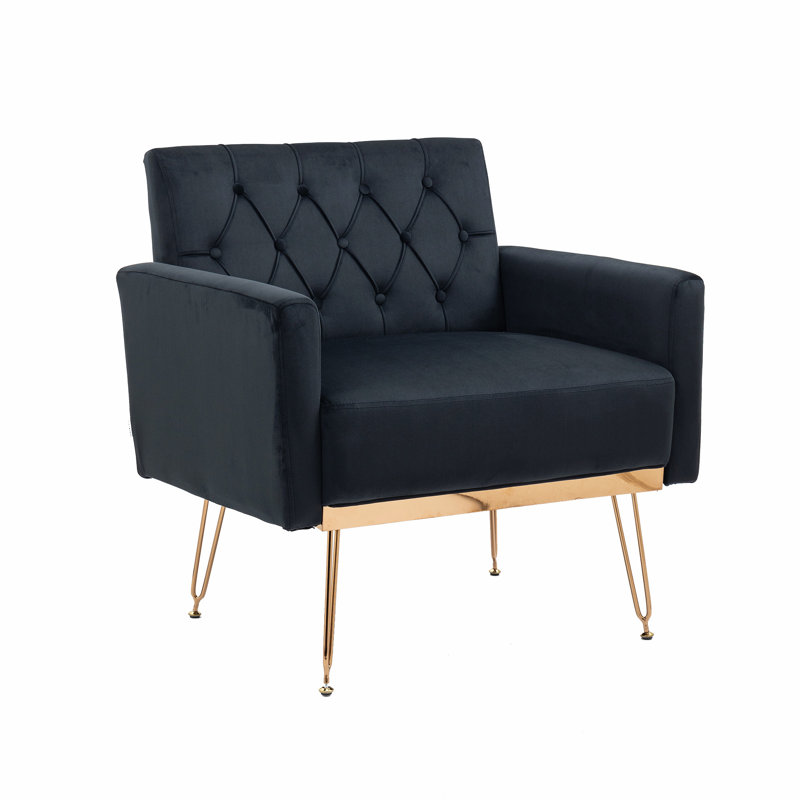 Fauteuil club de loisirs Witby 31,10 po, Velours noir