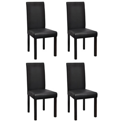 Dining Chairs Side Chair with Solid Wood Legs for Kitchen Faux Leather