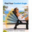 Chaise longue d'extérieur de 80 pouces, résistante aux intempéries, en silicone HIPS, avec porte-gobelet et accoudoirs, idéale pour la plage, la piscine ou la terrasse. Couleur : noir.-139745869-118047609