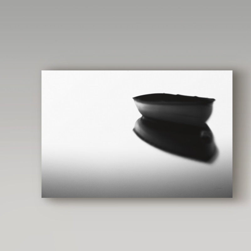 « reflection bateau », reproduction de photo sur toile tendue, H 16 po x l 24 po x P 2 po