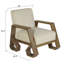 Norman Wyatt Home - Fauteuil avec cadre en bois délavé et base luge - Finition tissu blanc cassé