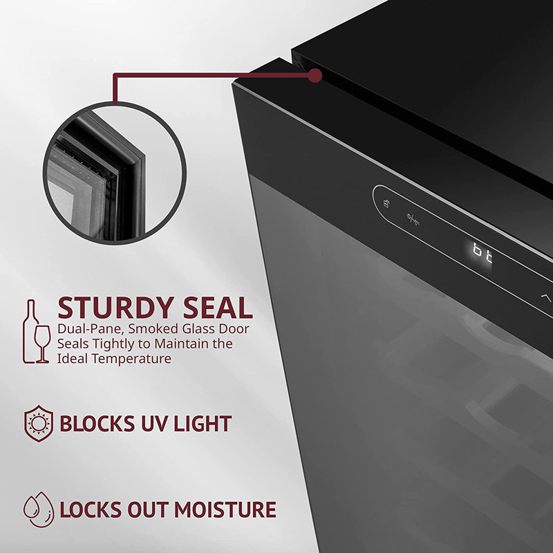 Schmécké Single Zone 16.9 " Freestanding 44 Bottle Wine Refrigerator