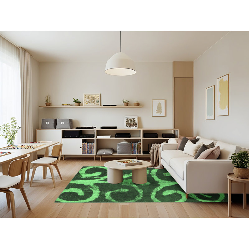 Washable Abstract Indoor Rug, Rectanlge 7' x 9'
