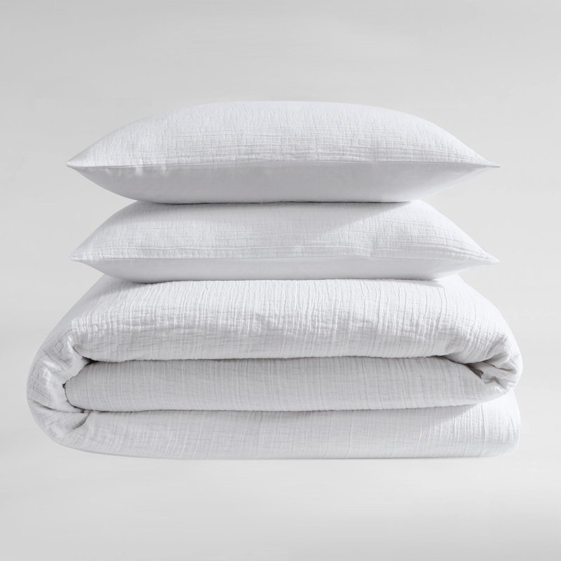 White King Cotton Duvet Cover Set with Shams