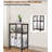Record Player Stand, 3 Tier End Table With Double Layer Iron Wire Mesh Turntable Stand Vinyl Record Table Storage Up To 100 Albums, Black