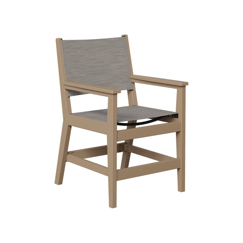Chaise de salle à manger berlinoise Berlin, Mica perle, Regular Weatherwood