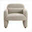 Fauteuil à accoudoirs bouclés beige doux pour sièges confortables et coins de lecture de style contemporain-1225393513