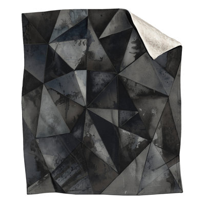 Couvertures géométriques triangulaires noires et grises