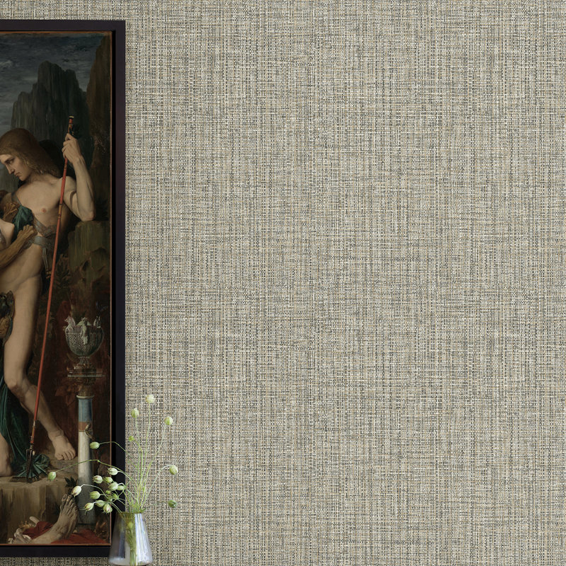 Mavis 10.06m x 52.07cm Semi-Gloss Paste the Wall Wallpaper Roll, Coffee
