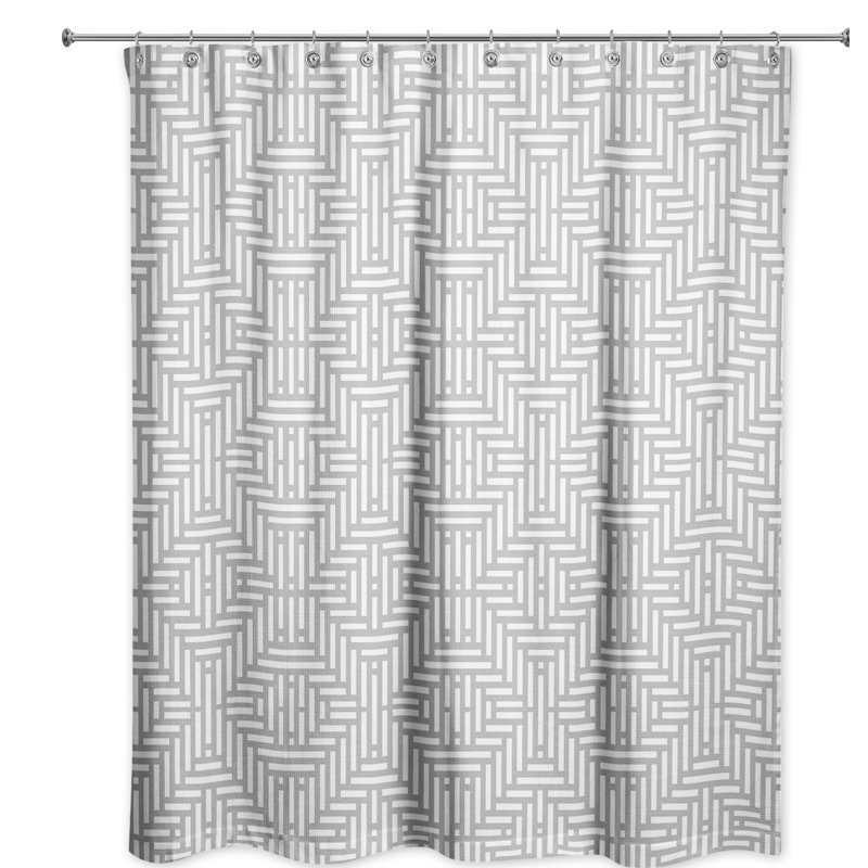 Rideau de douche simple géométrique Travers, Gris