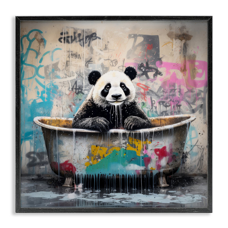 Dessin de graffiti, giclée sur toile par Pazar Studio, H 12 po x l 12 po, Giclée encadrée noir minuit