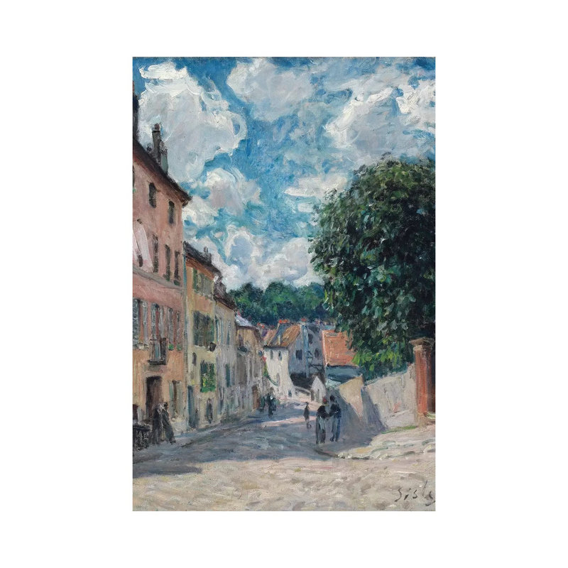 A Street, Possibly In Port-Marly, 1876 by Alfred Sisley - Wrapped Canvas Painting